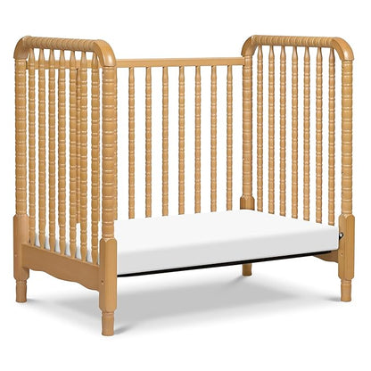 DaVinci Jenny Lind 3-in-1 Convertible Mini Crib in Honey, Removable Wheels, Greenguard Gold Certified