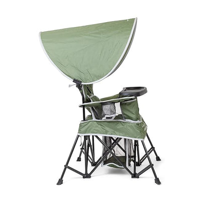 Baby Delight Go with Me Venture Portable Chair | Indoor and Outdoor | Sun Canopy | 3 Child Growth Stages | Moss Bud Green