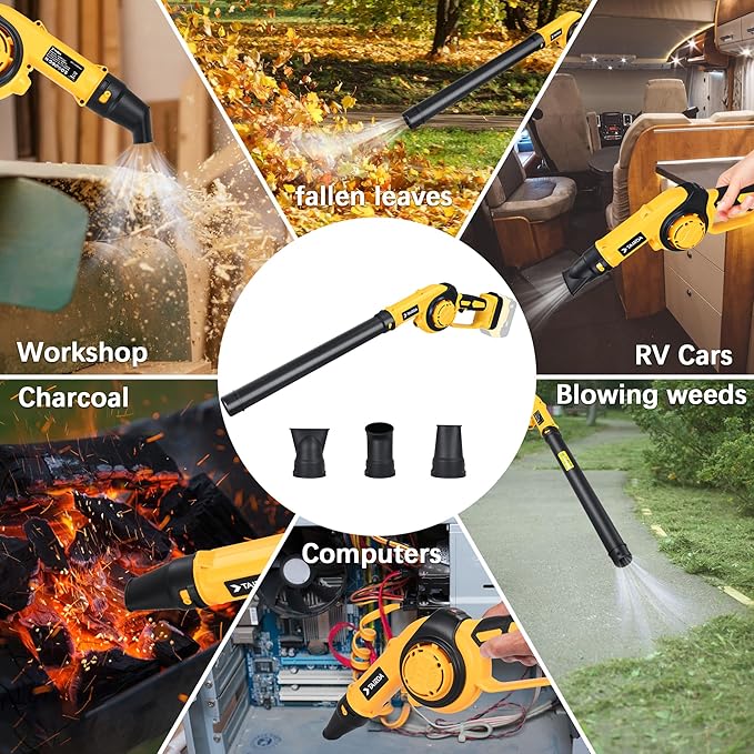 Cordless Leaf Blower for Dewalt 20V Max Battery (NO Battery), 200MPH Mini Leaf Blower with 3 Variable Speed, Electric Handheld Leaf Blower for Yard Care,Patio,Porch,Workbench Clean (Bare Tool)