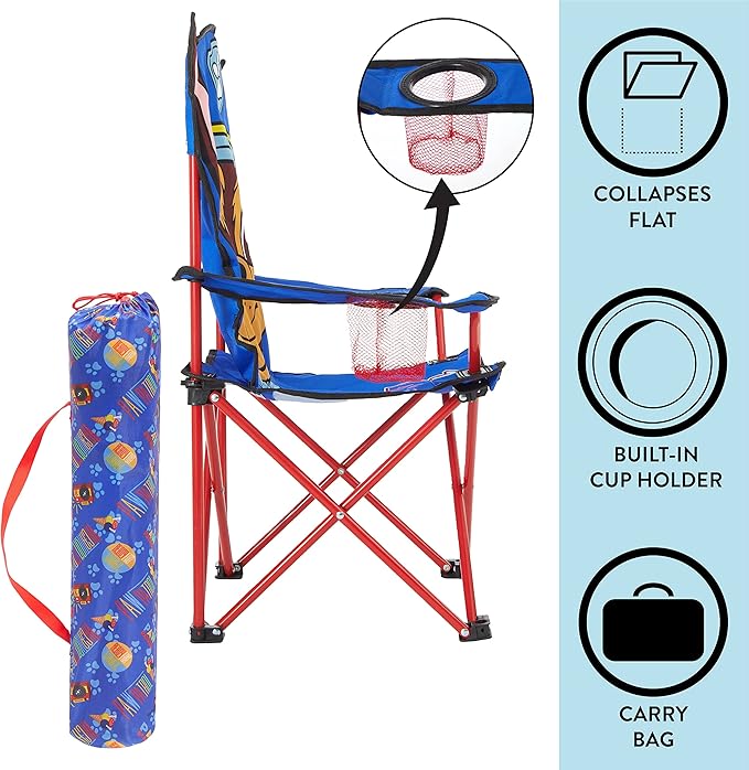 Idea Nuova Kids Indoor-Outdoor Folding Camp Chair, Paw Patrol