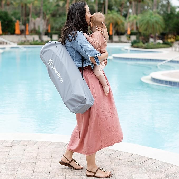 Baby Delight Go with Me Venture Portable Chair | Indoor and Outdoor | Sun Canopy | 3 Child Growth Stages | Elephant Grey