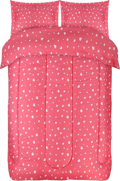 Utopia Bedding All Season Heart Comforter Set with 2 Pillow Cases, 3 Piece Soft Brushed Microfiber Kids Bedding Set for Boys/Girls, Machine Washable (Twin)