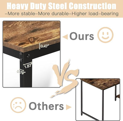 L Shaped Desk, Office Computer Corner Desk, 55 inch Home Gaming Desk Table, Writing Study Workstation with Storage Shelves for Home Office, Space-Saving, Industrial, Rustic Brown