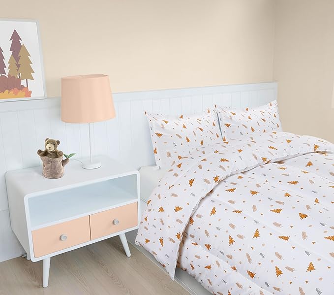 Utopia Bedding All Season Pine Tree Comforter Set with 2 Pillow Cases, 3 Piece Soft Brushed Microfiber Kids Bedding Set for Boys/Girls, Machine Washable (Twin)