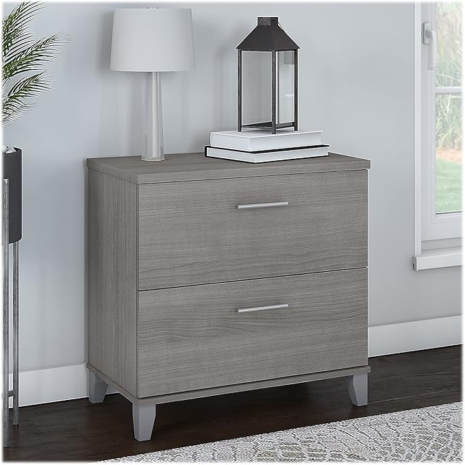 Bush Somerset 2-Drawer Lateral File Cabinet, Letter/Legal, Platinum Gray, 30-Inch (WC81280)