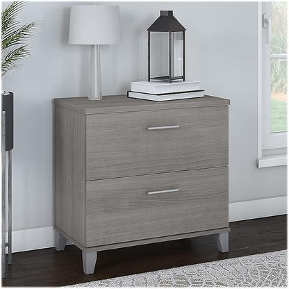 Bush Somerset 2-Drawer Lateral File Cabinet, Letter/Legal, Platinum Gray, 30-Inch (WC81280)