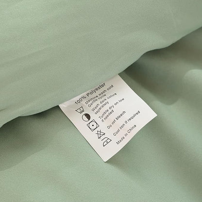 ROSGONIA Full Size Comforter Sets for Girls Boys Teens Sage Green, 3pcs(1 Comforter & 2 Pillowcases), Soft Kids Comforter Sets All Season Dorm Bedding