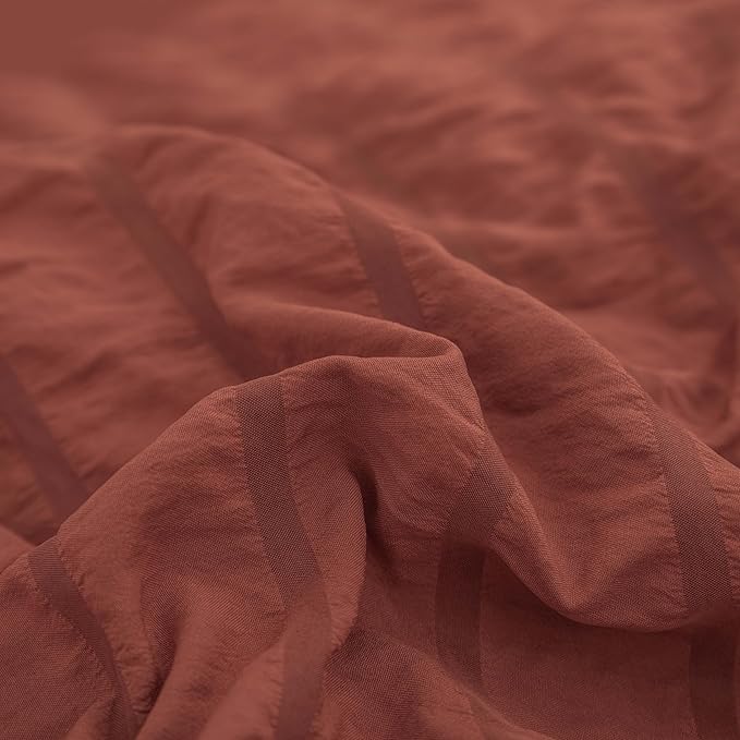 Burnt Orange Comforter Set Queen,Queen Sized Comforter Bedding Set, Burnt Orange Terracotta Bedding Set Queen Size,5 Pcs Lightweight Microfiber Bed Set