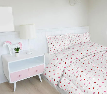 Utopia Bedding All Season Butterfly Comforter Set with 2 Pillow Cases, 3 Piece Soft Brushed Microfiber Kids Bedding Set for Boys/Girls, Machine Washable (Twin)
