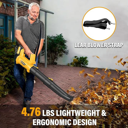 Cordless Leaf Blower - 540CFM Brushless Electric Leaf Blower Cordless with 2 * 6.0Ah Batteries and Charger -6 Speed Mode -20V Battery Powered Leaf Blowers for Lawn Care, Patio, Blowing Leaves