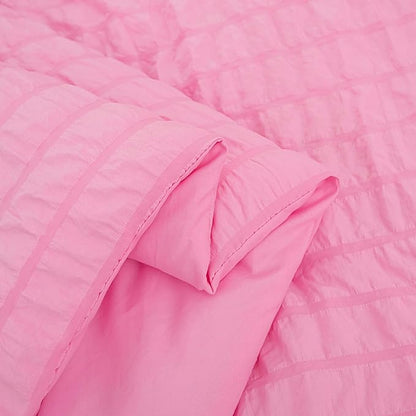 Pink Comforter Sets Queen Size, Pink Bedding Sets,Bed in a Bag Comforter 5 Pieces-Soft Lightweight Microfiber Bed Set for All Season…