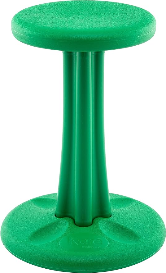 Kore Kids Pre-Teen Wobble Chair - Flexible Seating Stool for Classroom, Home & School, ADD/ADHD - Made in The USA - Age 10-11, Grade 5-6, Green (18.7in)