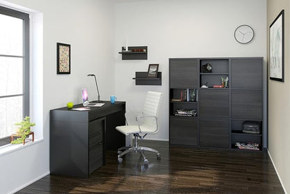 Nexera 211306 Reversible Desk Panel for Home Office, Black & Ebony