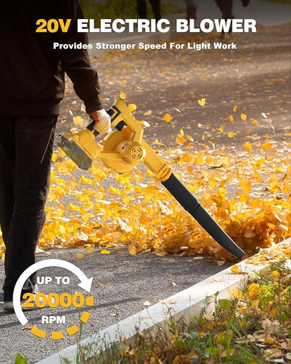 Cordless Leaf Blower for Dewalt 20V Max Battery(Not Battery), 130 MPH Electric Leaf Blower, Variable Speed Battery Powered Leaf Blowers for Yard Lawn Care/Snow Blowing