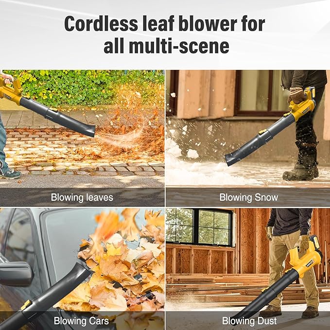 Cordless Leaf Blower - 540CFM Brushless Electric Leaf Blower Cordless with 2 * 6.0Ah Batteries and Charger -6 Speed Mode -20V Battery Powered Leaf Blowers for Lawn Care, Patio, Blowing Leaves