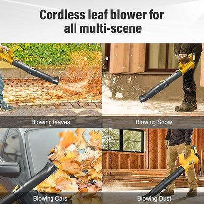 Cordless Leaf Blower - 540CFM Brushless Electric Leaf Blower Cordless with 2 * 6.0Ah Batteries and Charger -6 Speed Mode -20V Battery Powered Leaf Blowers for Lawn Care, Patio, Blowing Leaves