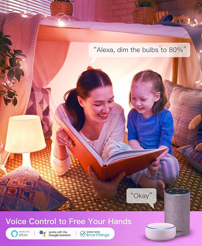 TREATLIFE Smart Light Bulbs, UL Certified WiFi Bluetooth Color Changing Light Bulb, A19 LED Smart Bulb Works with Alexa & Google Home, 60W Equivalent 800 Lumen, for Smart Home Lighting