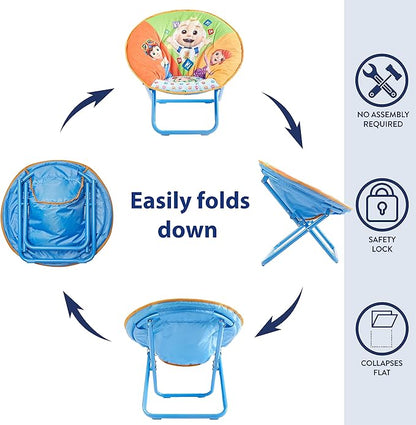 Idea Nuova Cocomelon Saucer Chair, Relaxing, Foldable, Polyester