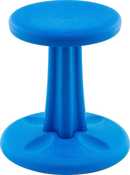 Kore Kids Wobble Chair - Flexible Seating Stool for Classroom & Elementary School, ADD/ADHD - Made in The USA - Age 6-7, Grade 1-2, Blue (14in)