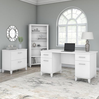 Bush WC81980 Somerset 2-Drawer Lateral File Cabinet, Letter/Legal, White, 30-Inch