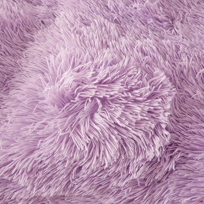 Fluffy Lilac comforters Cover twin size - Ultra Soft Plush Lilac bedding Sets 2 Pieces (1 faux fur comforter Cover + 1 fuzzy pillow case) girls shaggy Lilac twin bed set (Lilac, Twin)