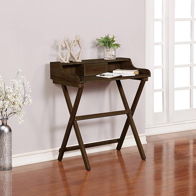 Linon Mable Folding Desk, Walnut