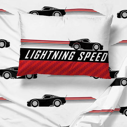 Jay Franco Disney Pixar Cars Race Ready 5 Piece Twin Bed Set - includes Comforter & Sheet Set - Bedding Features Lightning McQueen - Super Soft Fade Resistant Microfiber Official Disney Pixar Product