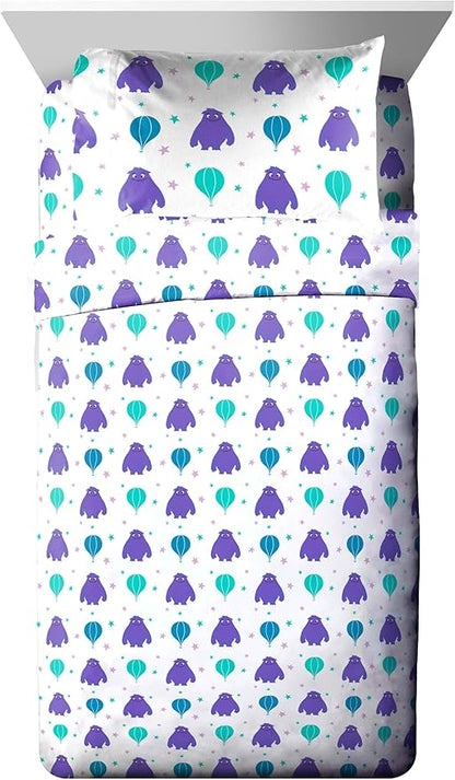 IF Imaginary Friends Twin Comforter Set - Purple 5 Piece Bed Set includes Sheet Set & Pillow Covers - Super Soft Kids Bedding Features Blue