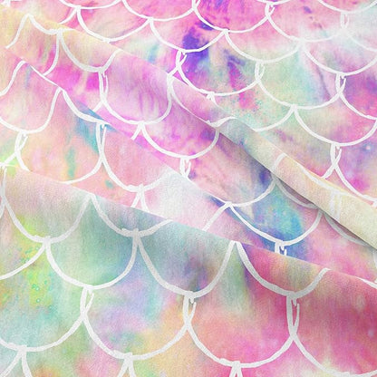 NINENINE Mermaid Comforter Bedding Set,Girls Twin Size Bedding Set,Mermaid Bedding Set,Rainbow Scales Bedding Sets with 1Comforter 1Pillowcase