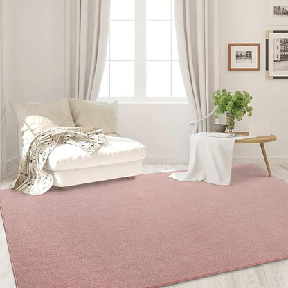 Area Rugs for Bedroom Living Room, 5x8 Pink Super Soft Comfy Thickened Memory-Foam Indoor Carpets, Modern Aesthetic Minimalist Carpet for Boys Girls Adults Apartment Nursery Home Décor