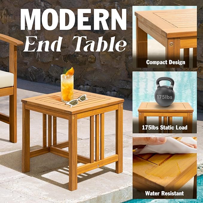 Wood Set 2 with End Table, Club Chair Design