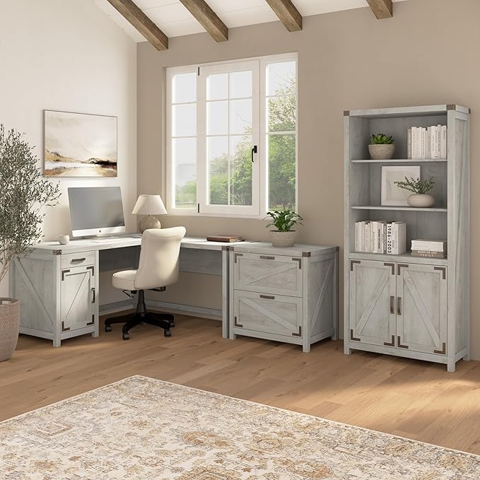 kathy ireland Home by Bush 2-Drawer Lateral File Cabinet, Letter/Legal, Cottage White, 29-Inch (CGF129CWH-03)