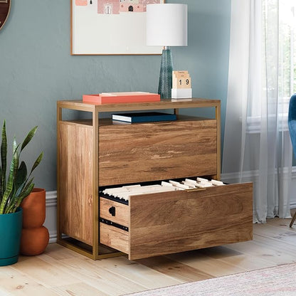 Sauder International Lux Lateral File, L: 30.32" x W: 16.54" x H: 29.72", Sindoori Mango Finish