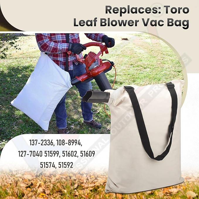 127-7040 Blower Debris Vacuum Bag Compatible With Toro 137-2336, 108-8994, Replaces 108-8994 Fits 51436 51563 51581 51594 51599 51609 51618 51619 51621