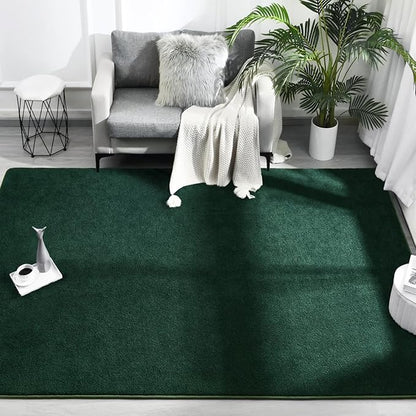 Area Rugs for Bedroom Living Room, 6x9 Dark Green Super Soft Comfy Thickened Memory-Foam Indoor Carpets, Modern Aesthetic Minimalist Carpet for Boys Girls Adults Apartment Nursery Home Décor