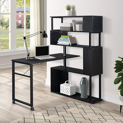 NicBex Laik-DW-00002-DX Desks, 47.2" W x 39.9" D x 60.2" H, Black