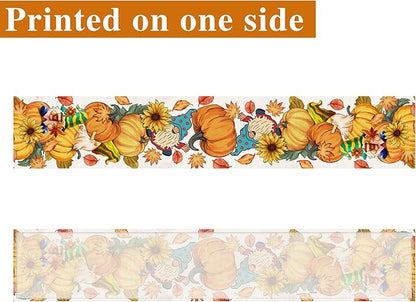 Fall Table Runner 72 Inches Long Autumn Table Runner Pumpkins Maple Leaves Gnome Fall Theme Decor for Kitchen Dining Table Home Party Decorations