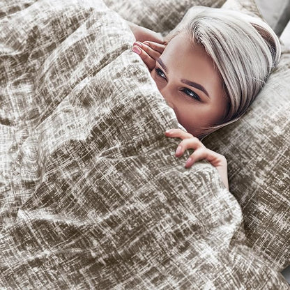 Hyde Lane Full/Queen Comforter Set, Taupe Boho Modern Aesthetic Soft Bedding, Plaid Lines Pattern Neutral Bed Sets for All Season, 3 Pieces includes 1 Comforter, 2 Shams (90"x 90")