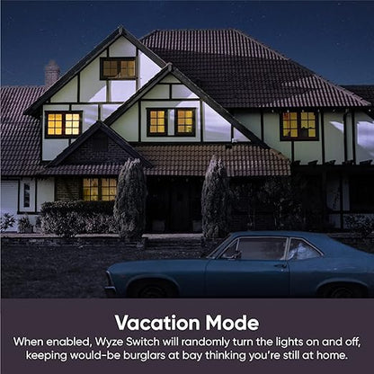 Wyze Switch, 2.4 GHz WiFi Smart Light Switch, Single-Pole, Needs Neutral Wire, Compatible with Alexa, Google Assistant, and IFTTT, No Hub Required, 1-Pack, White