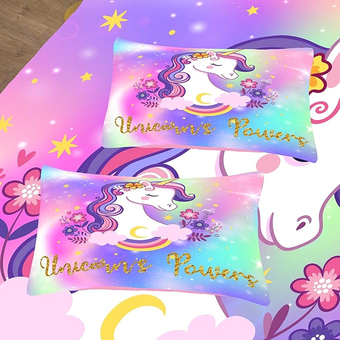 Tailor Shop Unicorn Comforter Sets Full Size,Unicorn Bedding Sets for Girls Kids Teens with 2 Pillowcase…