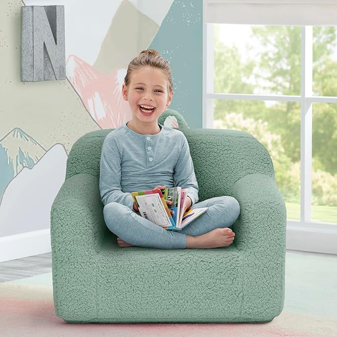 Delta Children Cozee Sherpa Chair, Sage