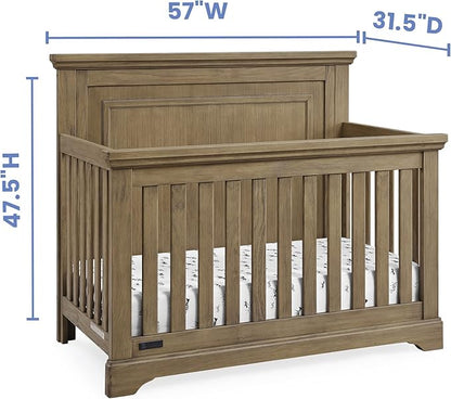 Delta Children Simmons Kids Paloma 4-in-1 Convertible Crib, Greenguard Gold Certified, Rustic Acorn