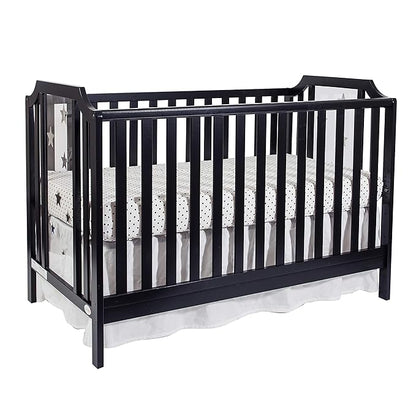 Suite Bebe Celeste 3 in 1 Convertible Island Crib Wood and Acrylic, Black