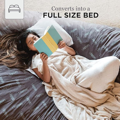CordaRoy's Chenille Bean Bag Chair, Convertible Chair Folds from Bean Bag to Lounger, As Seen on Shark Tank, Navy - Full Size