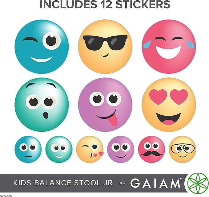 Gaiam Kids Wobble Stool Desk Chair - Alternative Flexible Seating Balance Wiggle Chair | ADHD Sensory Fidget Core Rocker Child Seat Elementary School Classroom Furniture for Student, Toddler, Ages 5-8