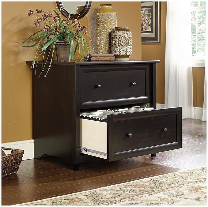Sauder Edge Water Lateral File, L: 33.31" x W: 23.47" x H: 29.37, Estate Black finish