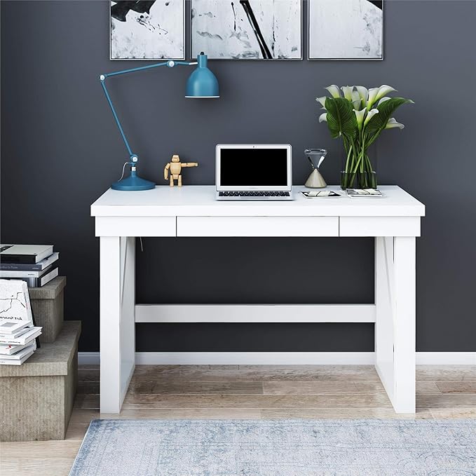 Ameriwood Home Crestwood, White Computer Desk,