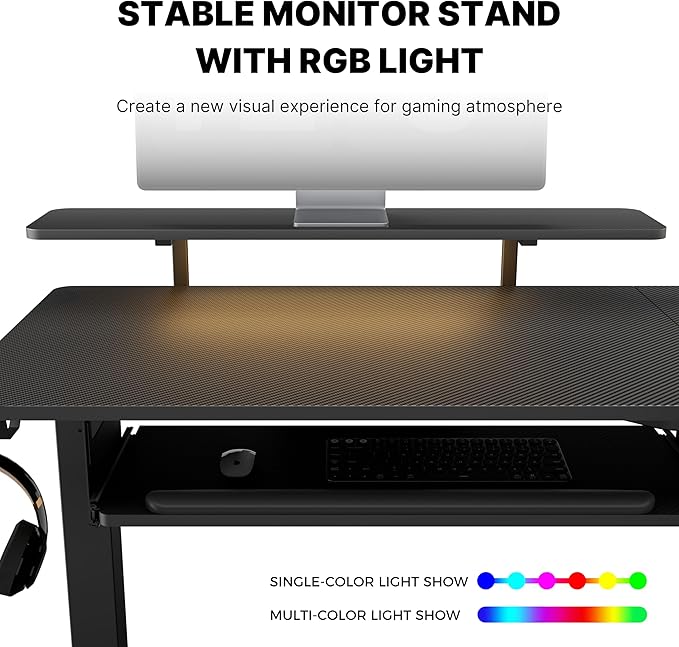 EUREKA ERGONOMIC Standing Desk (61"x43")- L Shaped Desk with Keyboard Tray Adjustable Height Sit Stand Computer Desk Corner Gaming Ergo Desk w Memory Presets, Monitor Stand, LED/USB/Dual Motor, Right