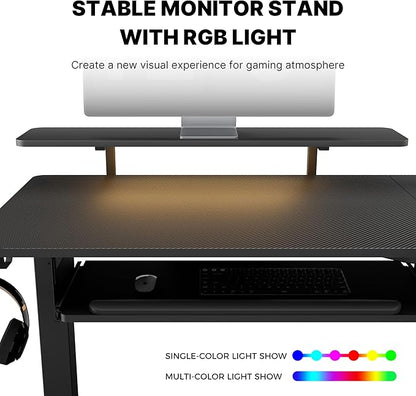 EUREKA ERGONOMIC Standing Desk (61"x43")- L Shaped Desk with Keyboard Tray Adjustable Height Sit Stand Computer Desk Corner Gaming Ergo Desk w Memory Presets, Monitor Stand, LED/USB/Dual Motor, Right