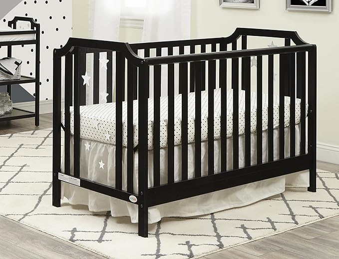 Suite Bebe Celeste 3 in 1 Convertible Island Crib Wood and Acrylic, Black